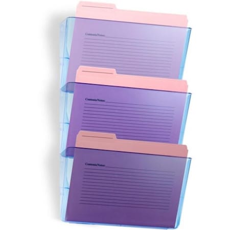 Oic Glacier Wall File, Transparent Blue - 3PK OI462415